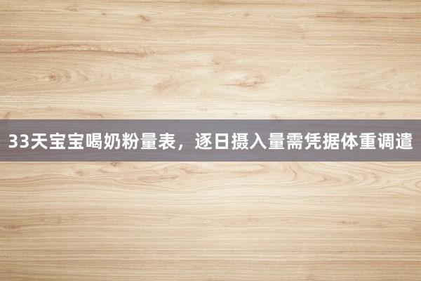 33天宝宝喝奶粉量表，逐日摄入量需凭据体重调遣